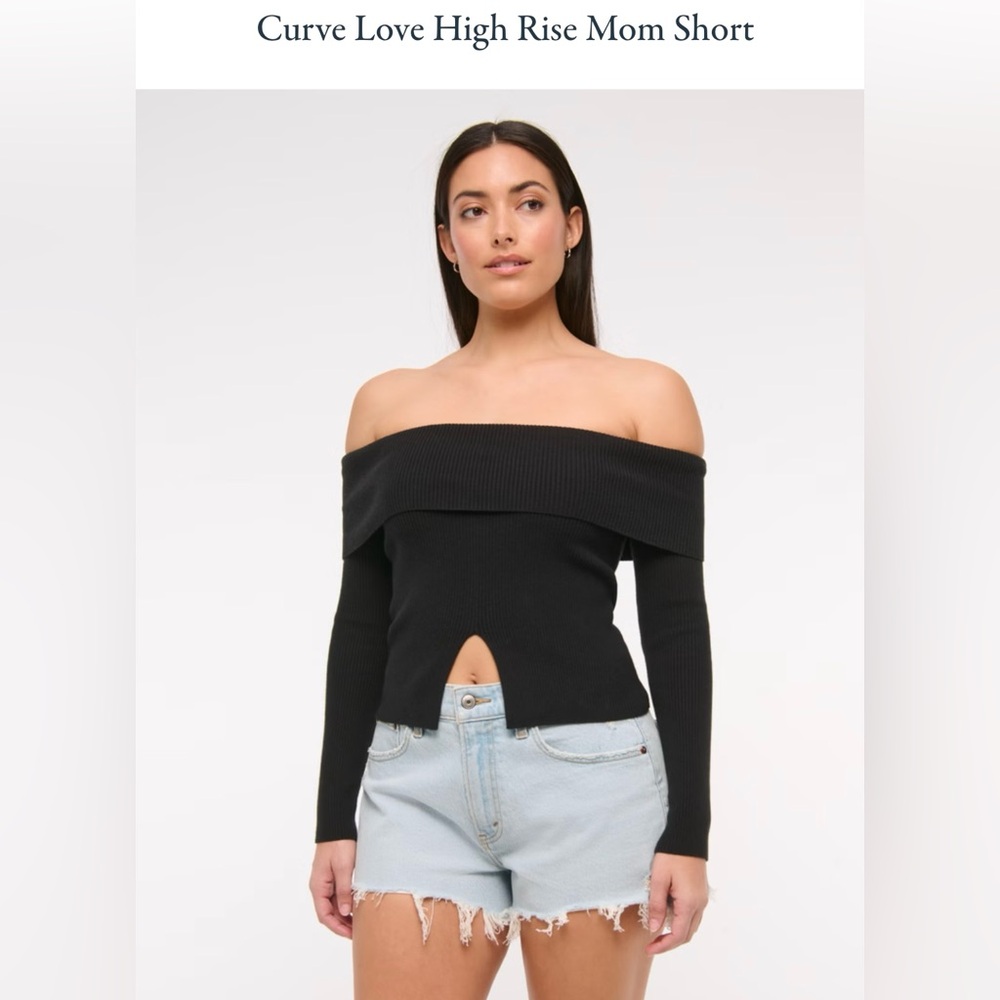 Abercrombie & Fitch Curve Love High Rise Mom short Denim Cutoff Size 18